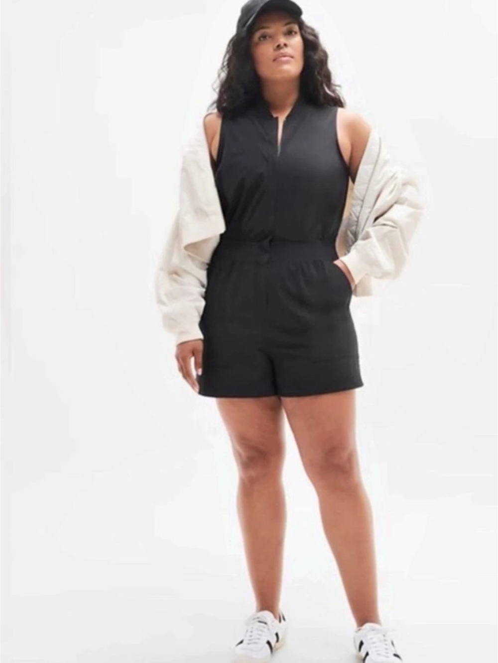 Athleta Brooklyn Utility Romper Black Size 16